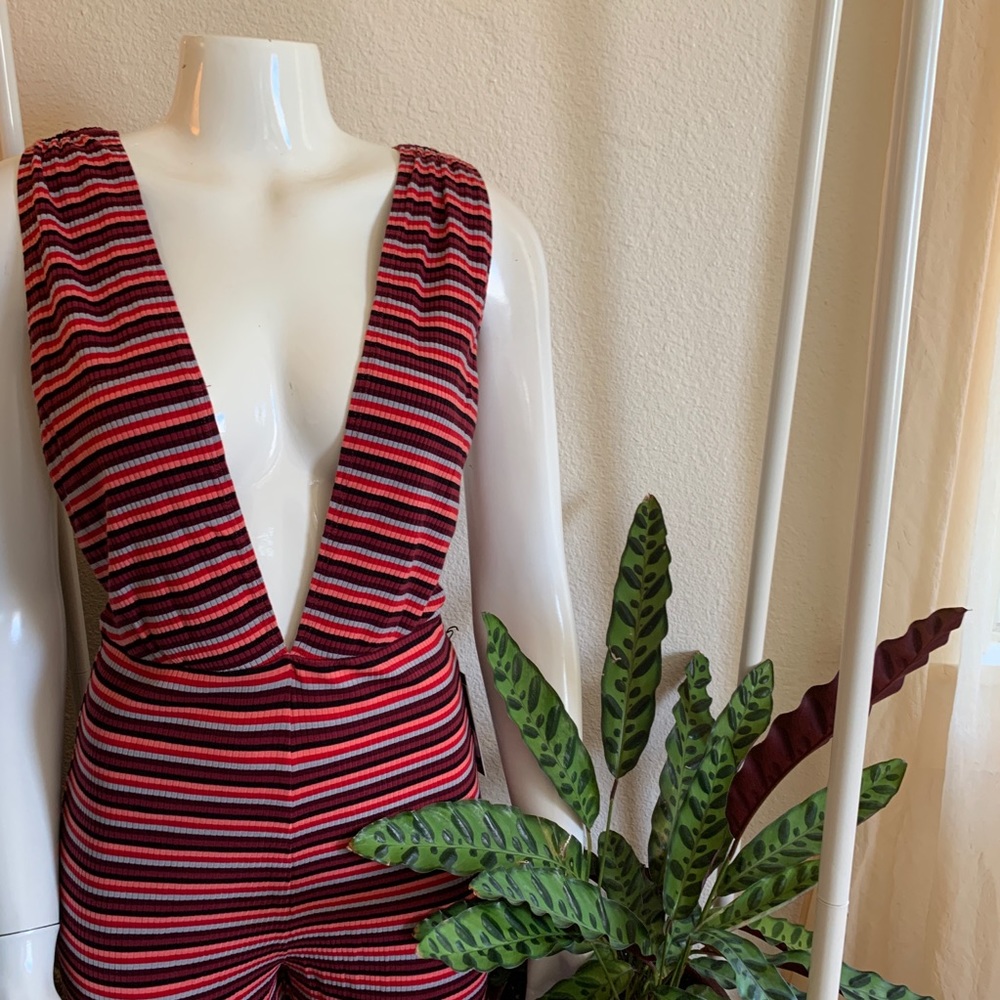 🍭 reformation vice sunset stripe jumpsuit 🍭
